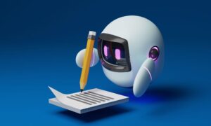 A robot writing on paper